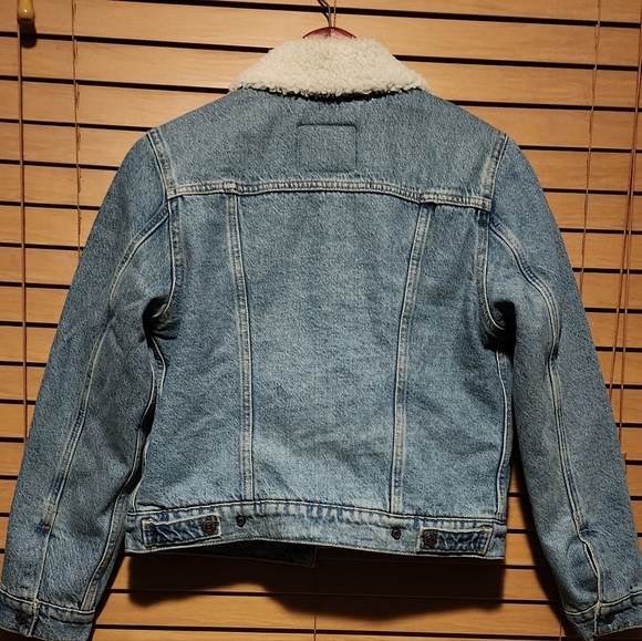 Levi's Blue Denim Sherpa Jacket - Picture 3 of 5